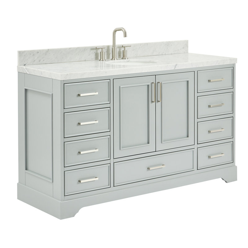 Ensemble de meuble-lavabo simple 61 po Abshire, Gris