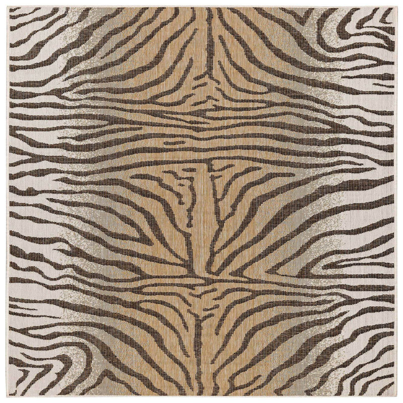Tapis intérieur / extérieur brun clair Osman, Carré 7 pi 10 po