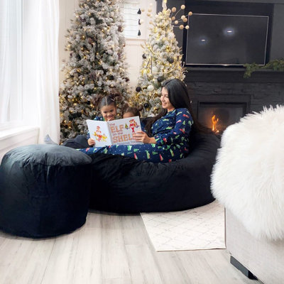 Bean Bag Chair, Oversized Indoor Comfy Lounger, Suede