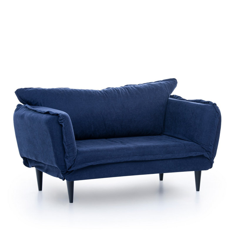 Frankie 78.74" Flared Arm Sleeper, Navy Blue