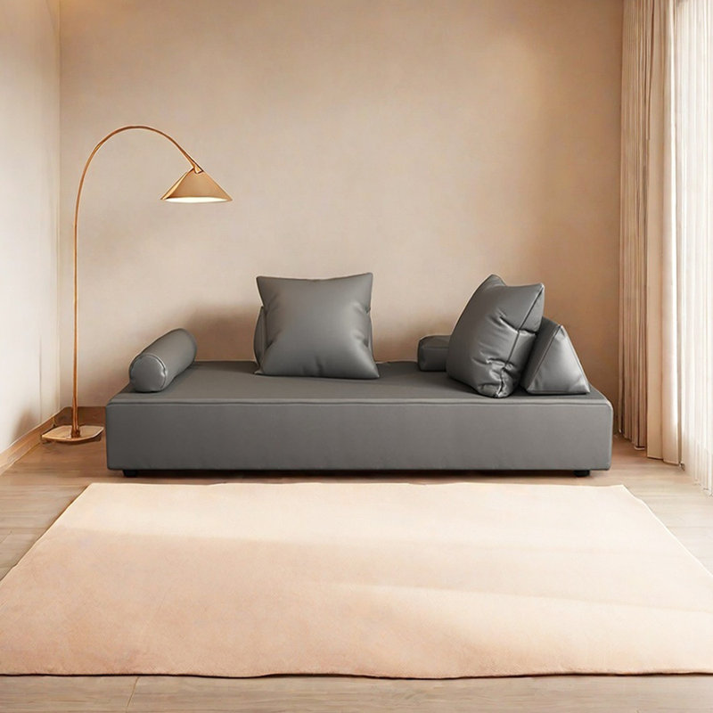 Chaise longue intérieure confortable, siège large, Gris, Accoudoir à droite (vu de face)