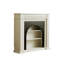 Foyer autoportant en bois massif beige