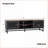 TV Furniture | 63'' Mid-Century Modern Black TV Stand with Slatted Doors &amp; Storage | MDF | Fits 60-69'' TVs