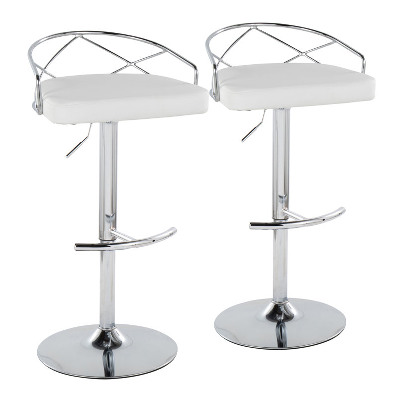 Tabouret pivotant à hauteur réglable Lakyia, Blanc