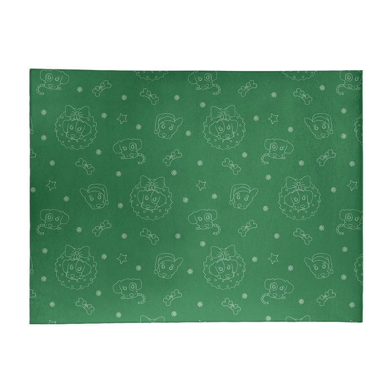 Tapis de zone verte fait main, Rectangle 8 pi x 10 pi