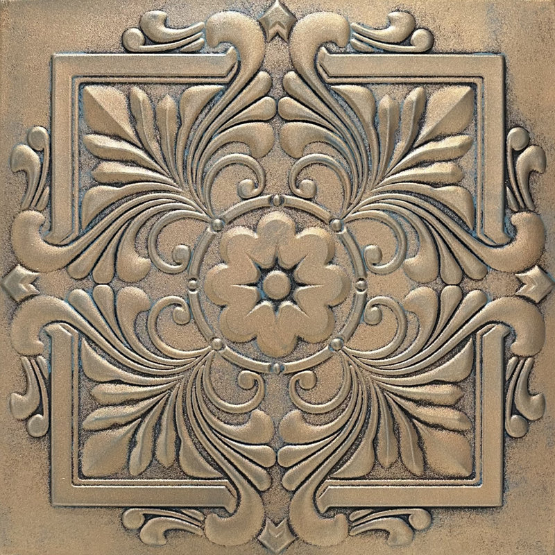 Carreau de plafond en polystyrène 1,6 pi x 1,6 pi Victorian, Cuivre vieilli