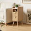 Table de chevet étroite moderne à 2 tiroirs avec rangement ouvert et table de chevet compacte en MDF pour chambre à coucher-129875193