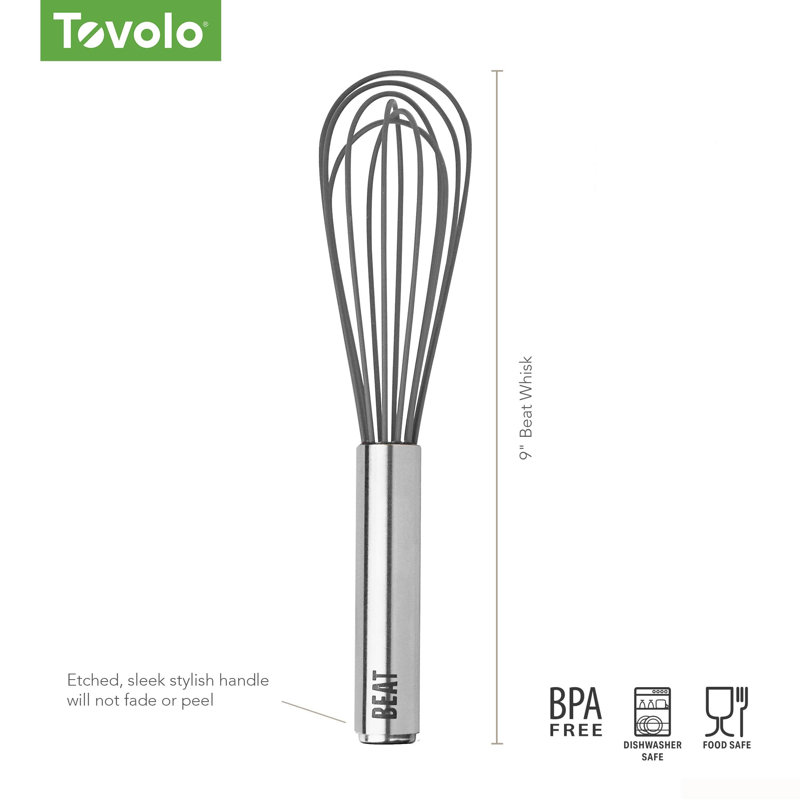 Tovolo 9" Silicone Beat Whisk, Charcoal