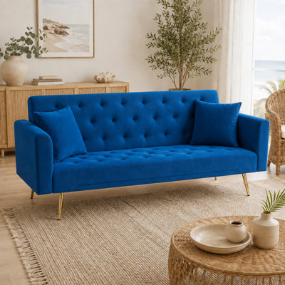 Thomias 71.01'' Velvet Convertible Sofa