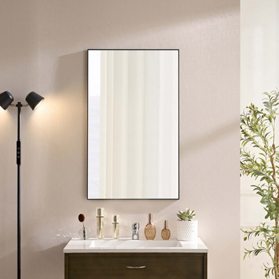 Miroir de salle de bain moderne à cadre en métal pour mur (horizontal et vertical)