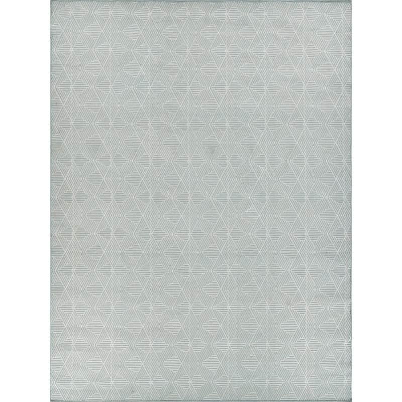 Pavilion Wool Geometric Area Rug in Denim, Rectangle 8' x 10'