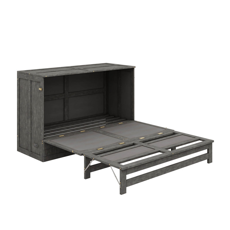 Murphy Bed With Built-In Charging Station, Antique Gray