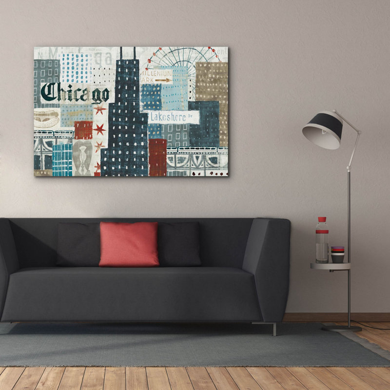 «Hey Chicago 2» par Michael Mullan, art mural sur toile, H 40 po x l 60 po x P 1,5 po