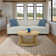 Pop-up Sleeper Sofa With Round Rolling Coffee Table