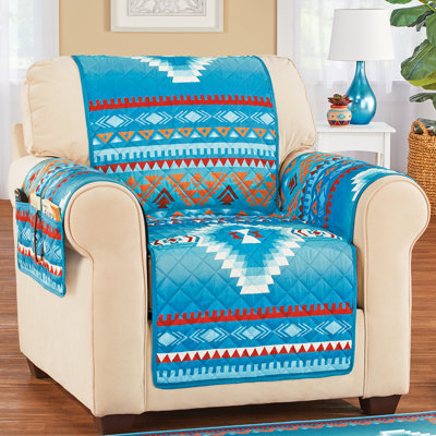 Housse matelassée pour fauteuil à coussins carrés / rectangulaires aztèque