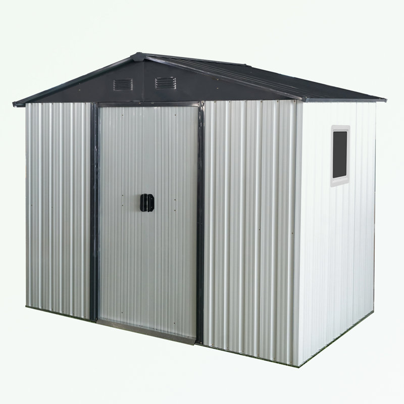 Metal Storage Shed, Black/White, 74.75" H x 93" W x 51.75" D Incorrect