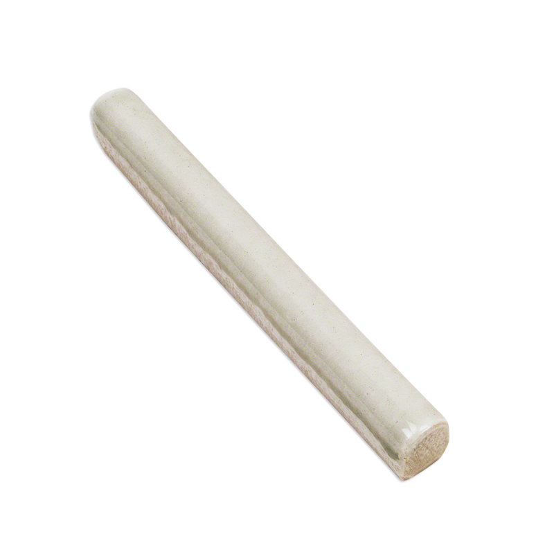 Divine 6" x 0.5" Polished Ceramic Pencil Liner Tile Trim, Off White