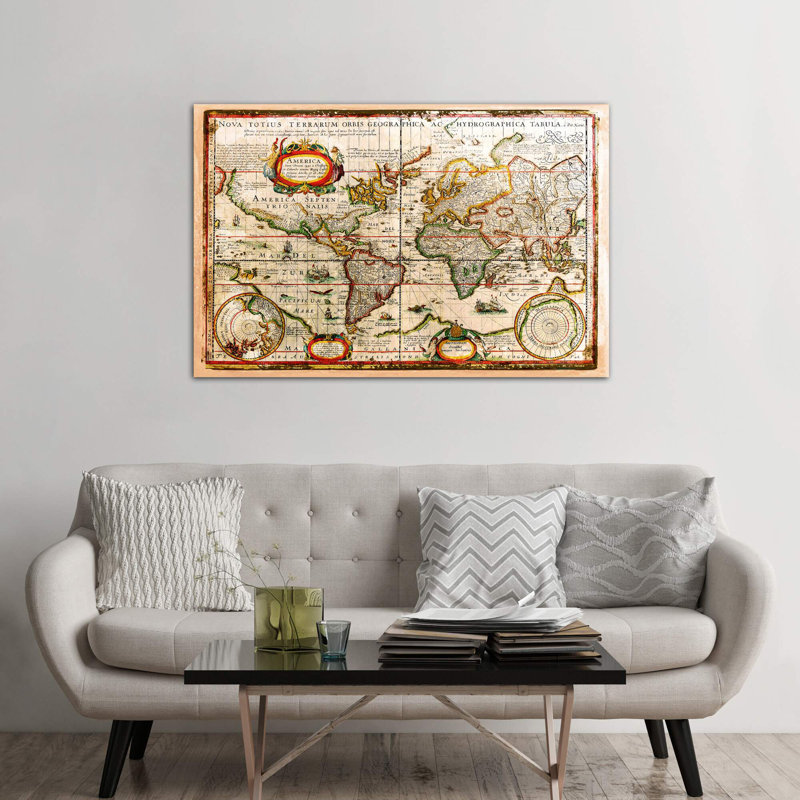 Vintage Map by Diego Tirigall - Wrapped Canvas Print, 66.04 cm H x 45.72 cm W x 1.91 cm D