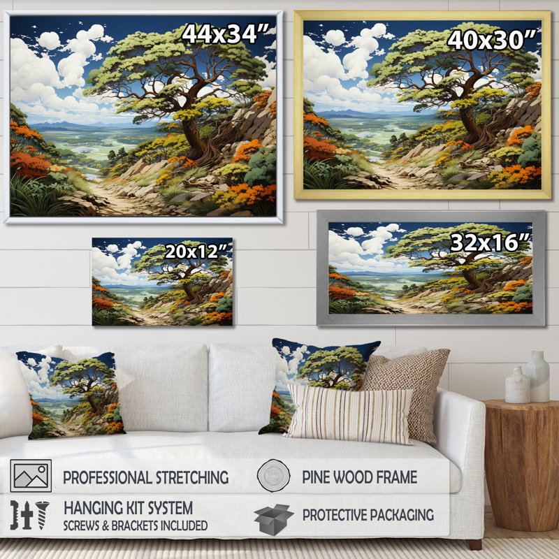 Proud Pine Tree III - Floral Wall Art Prints9, H 12 po x l 20 po x P 1 po, Argenté