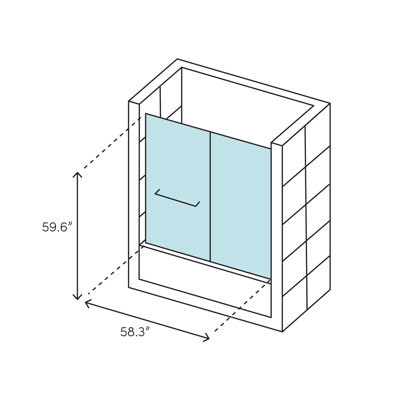 Fluence 59.63" x 58.31" Bypass Bath Door
