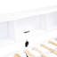 Lit de jour simple blanc avec lit gigogne, rangement et structure en bois massif et lit gigogne-1179495541