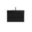Meuble-lavabo flottant mural moderne de 36 po de couleur brun avec lavabo à surface solide noir mat, tiroirs souples-131320886-131320890