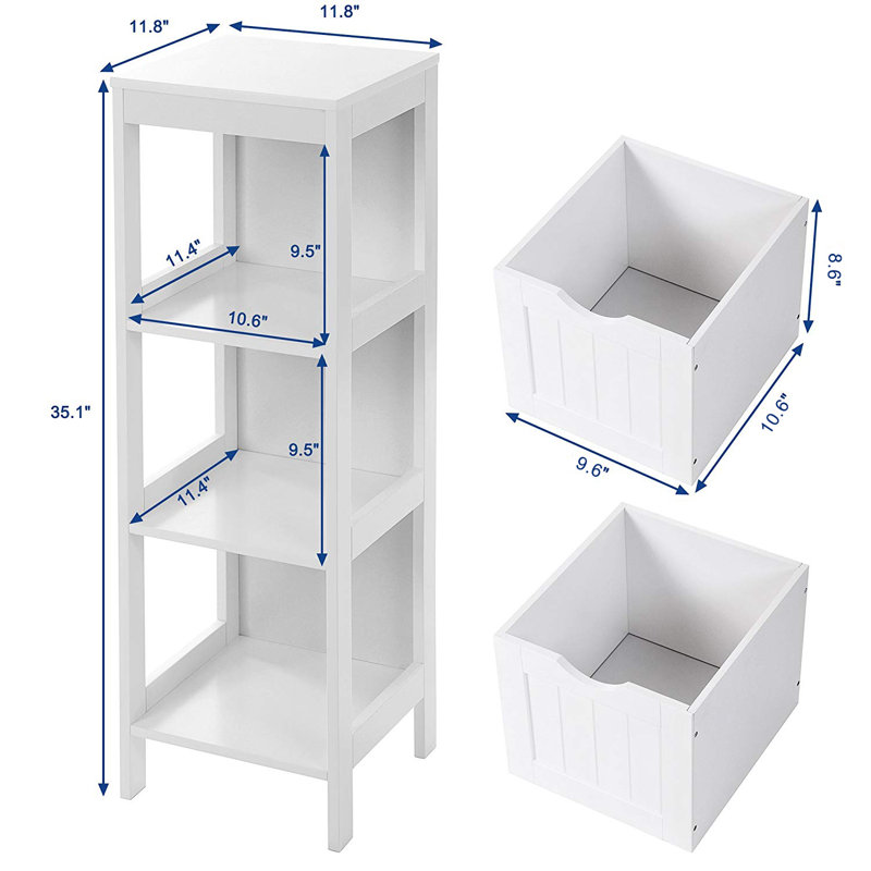 Support de rangement multifonctionnel pour armoire de plancher, 2 tiroirs, blanc