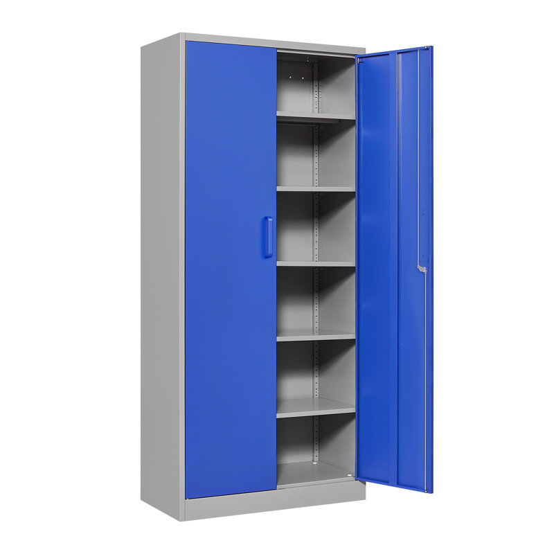 Armoire de rangement en acier à 6 tablettes Delvale (H 70,87 po x l 31,5 po x P 15,7 po), Gris te bleu