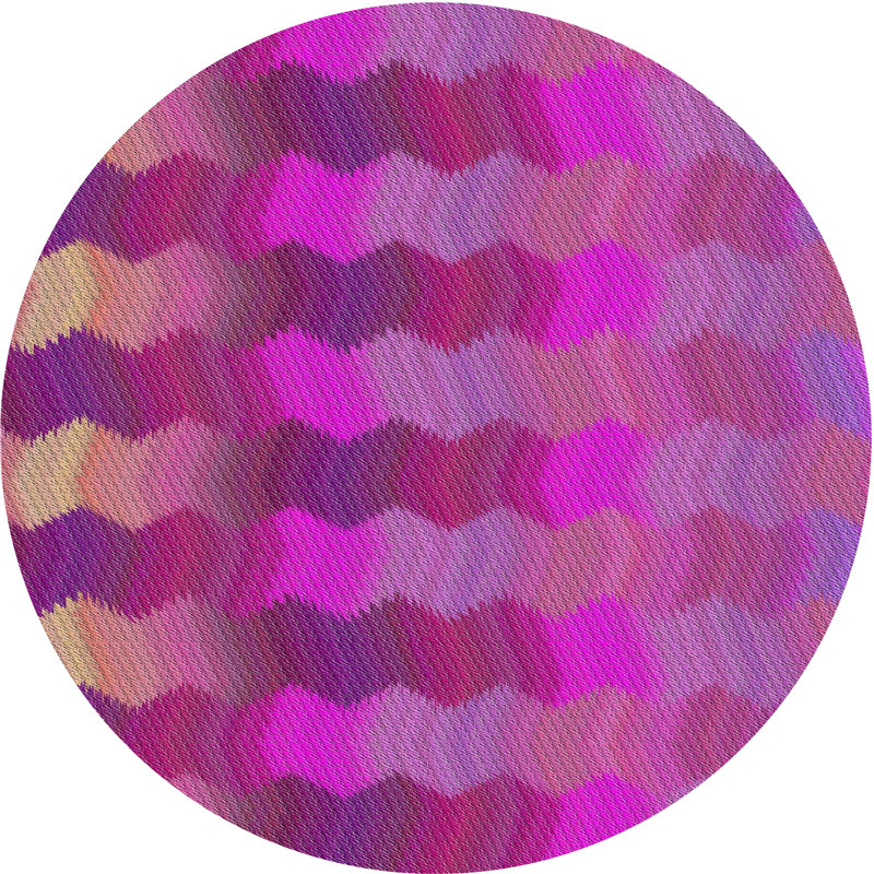 Chevron rose Tapis décoratif, Rond 4 pi