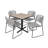 Regency Cain Square X-Base Breakroom Table & 4 Zeng Stack Chairs-73412898-73412899
