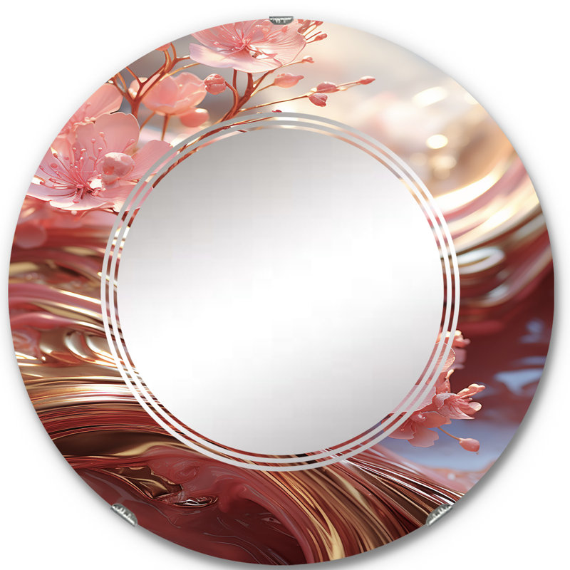 Bourdin - Miroir mural rond moderne, 24 po x 24 po