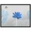 Fleur de lotus bleu avec des feuilles détaillées dans un motif botanique moderne, affiche encadrée rustique-104786641-104786640