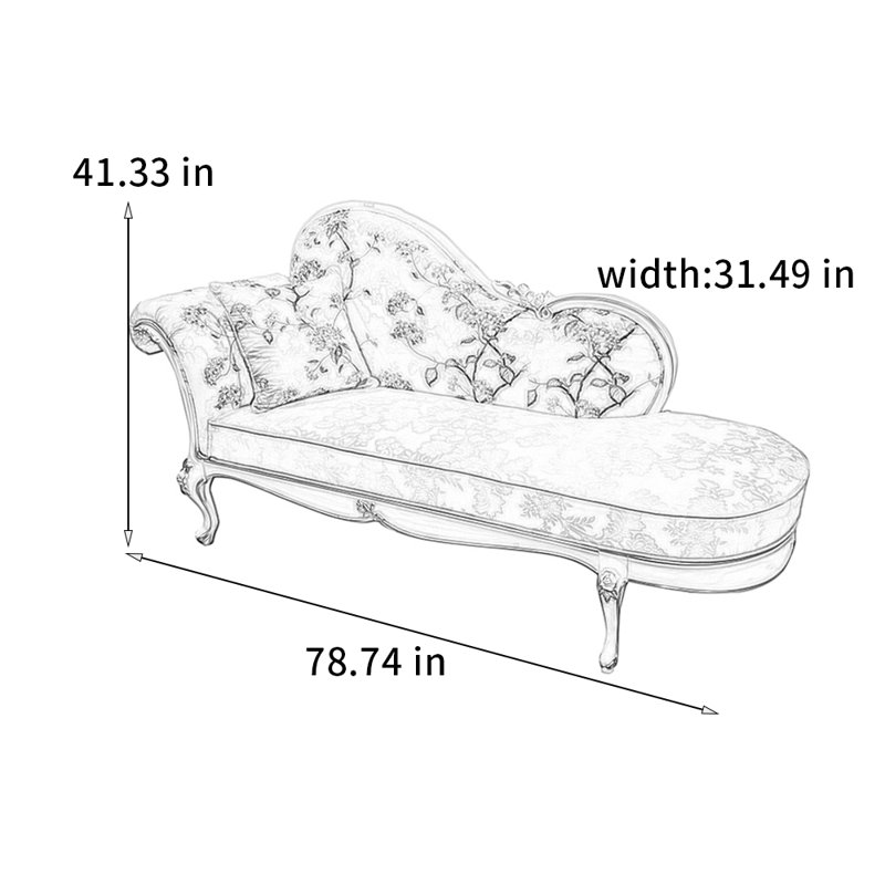 Curved armrest solid wood comfortable chair, Left Hand Facing