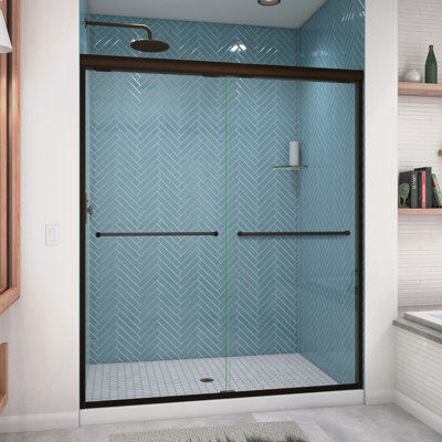 Ese 56" W x 62.5" H Semi-Frameless Shower Door