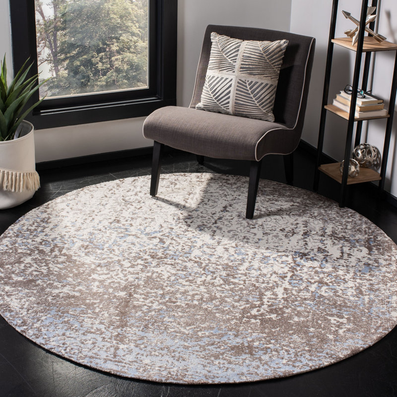 Barker Ridge Hand Tufted Viscose Abstract Rug, Round 6'