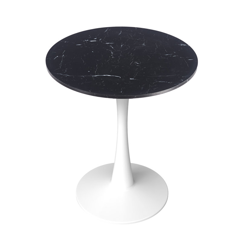 Table de salle à manger 24 po Haddix, Marbré noir biseauté