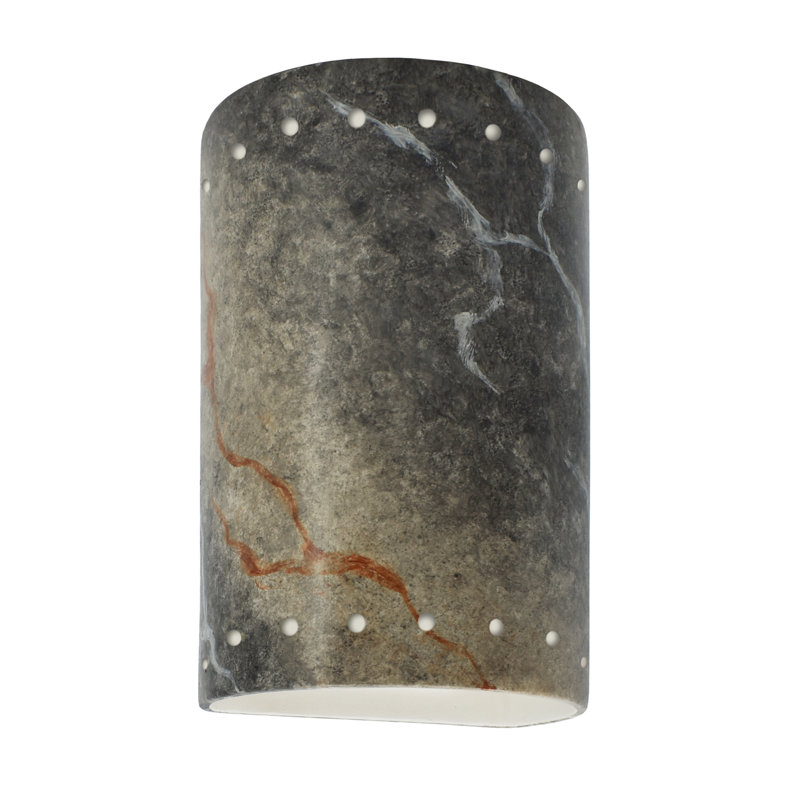 Outdoor Flush Mount, LED, Celadon Green Crackle, 9.5" H x 5.75" W x 4.5" D