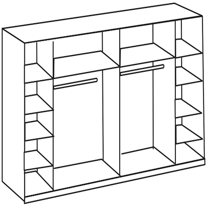 Latriece 2 Door Manufactured Wood Wardrobe, 210 cm H x 316 cm W x 64" D