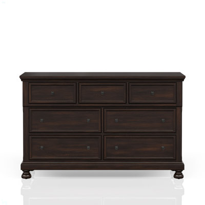 Commode sept tiroirs cerisier foncé