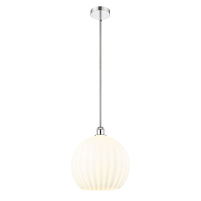Edison White Venetian 1 Light 12" Stem Hung Pendant-616-G1217