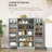 41" Kitchen Pantry Storage Cabinet, Freestanding Kitchen Cabinet With 12 Door Shelves, Double Doors, 5-Tier Shelving And Adjustable Shelves, Paper Gray-1145206120