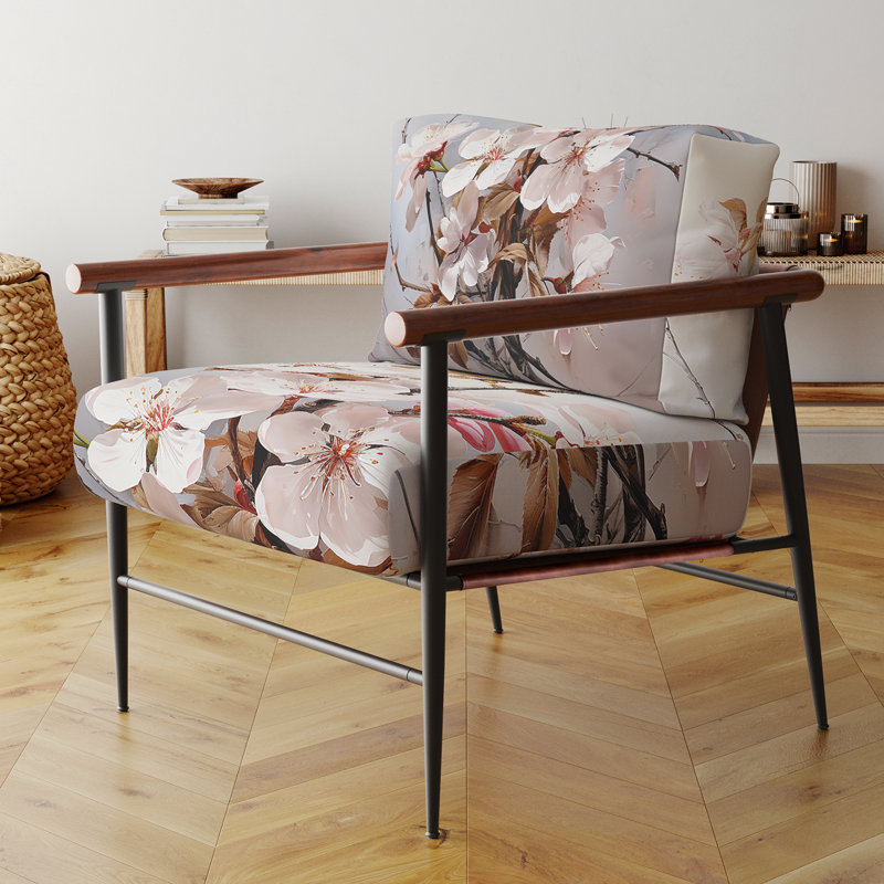 Cruse - Fauteuil d'appoint rembourré Apple Blossom, Noir, noir, noir, noir