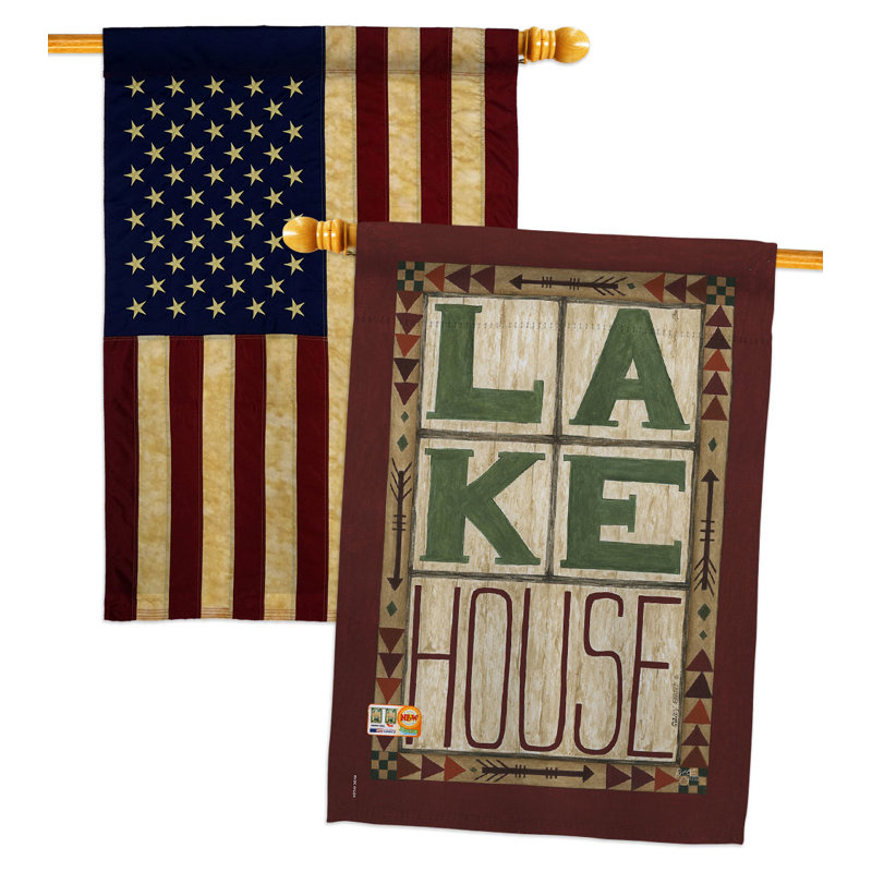 Drapeau de maison en polyester 40 x 28 po Lake