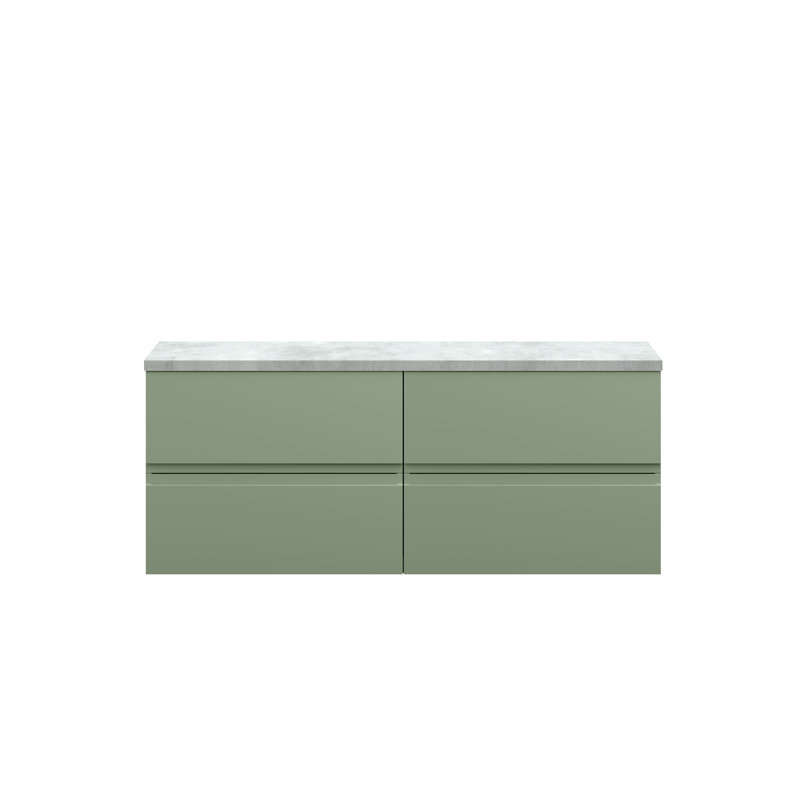 Urban 120.5cm Double Bathroom Vanity Base Only, Satin Green