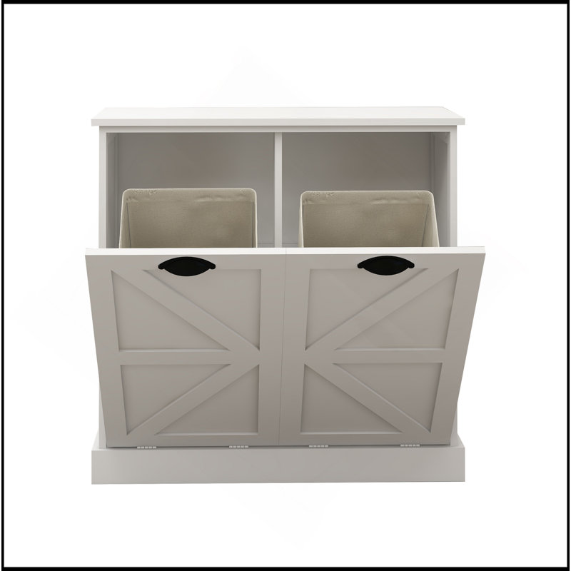 Armoire de trieur de linge sophistiquée à deux compartiments pour une organisation soignée