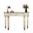 47" Half-Moon Mirrored Console Table With Fluted Glass & Crystal Knob Drawer-842936831