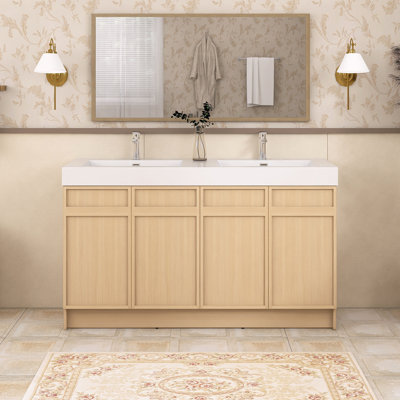 Ensemble de meuble-lavabo autoportant 59,1 po avec plateau en résine 59,1 po