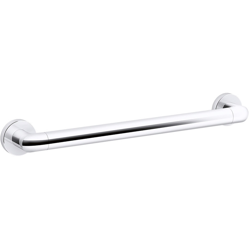 Kumin Grab Bar, 18" W, Polished Chrome