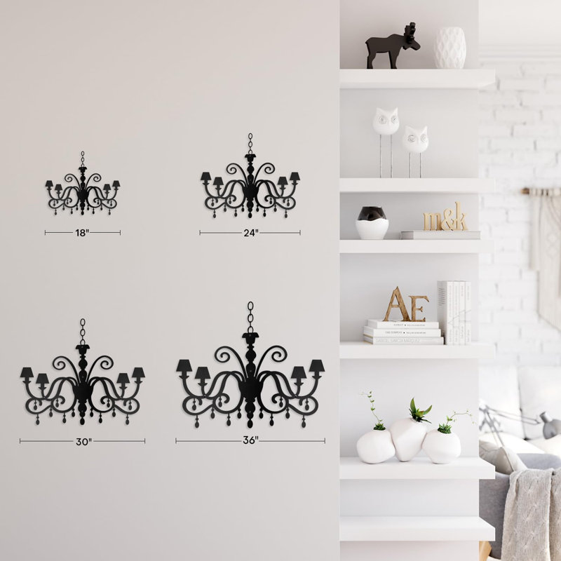 Décoration murale en métal, H 20 po x l 24 po x P 0,05 po, Noir