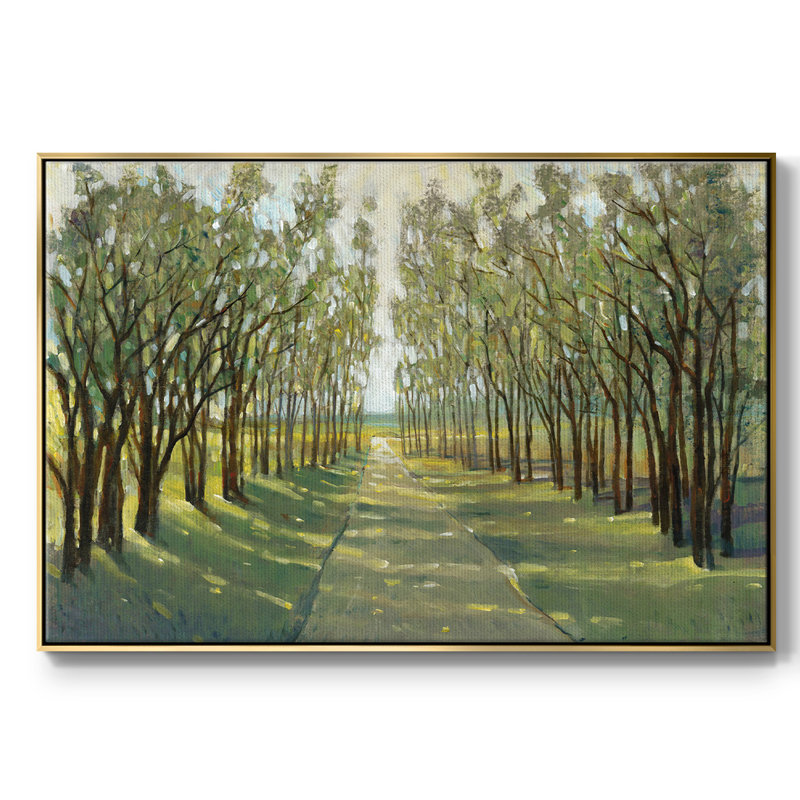 Forest Path encadré sur toile, H 17 po x l 25 po x P 2 po, Or